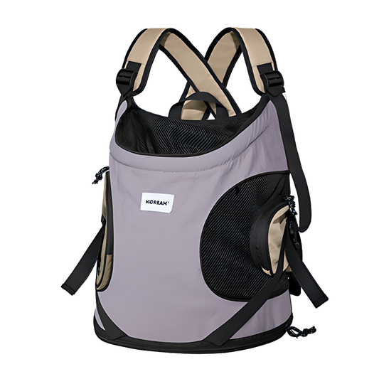 Breathable Canvas Dog Carrier Backpack, Forward Facing(Hibiscus Purple)