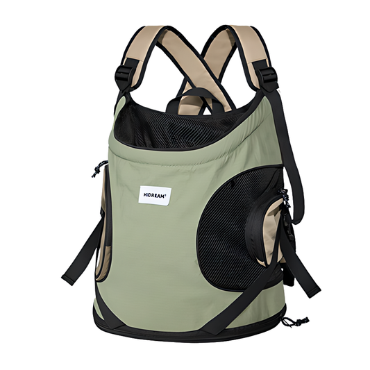 Breathable Canvas Dog Carrier Backpack, Forward Facing(Olive Green)