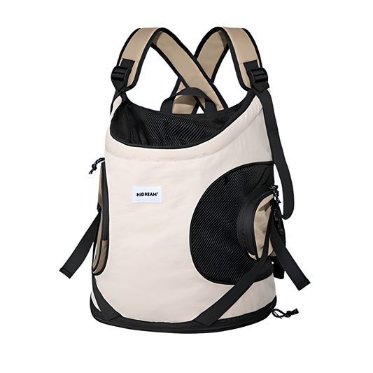 Breathable Canvas Dog Carrier Backpack, Forward Facing(Milk Brown)