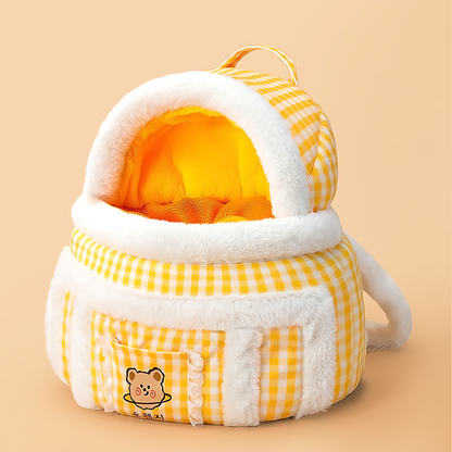 Travel Pet Carrier Bag; Breathable sling for small dogs and cats (5-10lbs)(Sunny Yellow Bear)