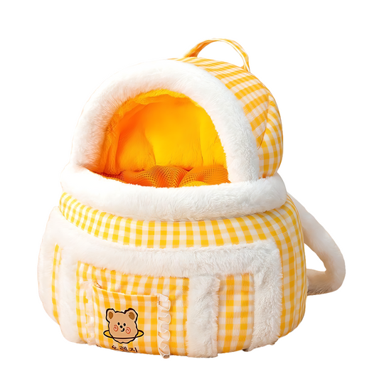 Travel Pet Carrier Bag; Breathable sling for small dogs and cats (5-10lbs)(Sunny Yellow Bear)