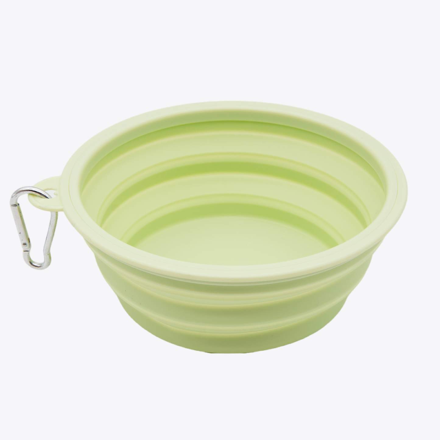Collapsible Dog Bowls, Portable Travel Dog Bowl with Carabiner((Macaron Green)