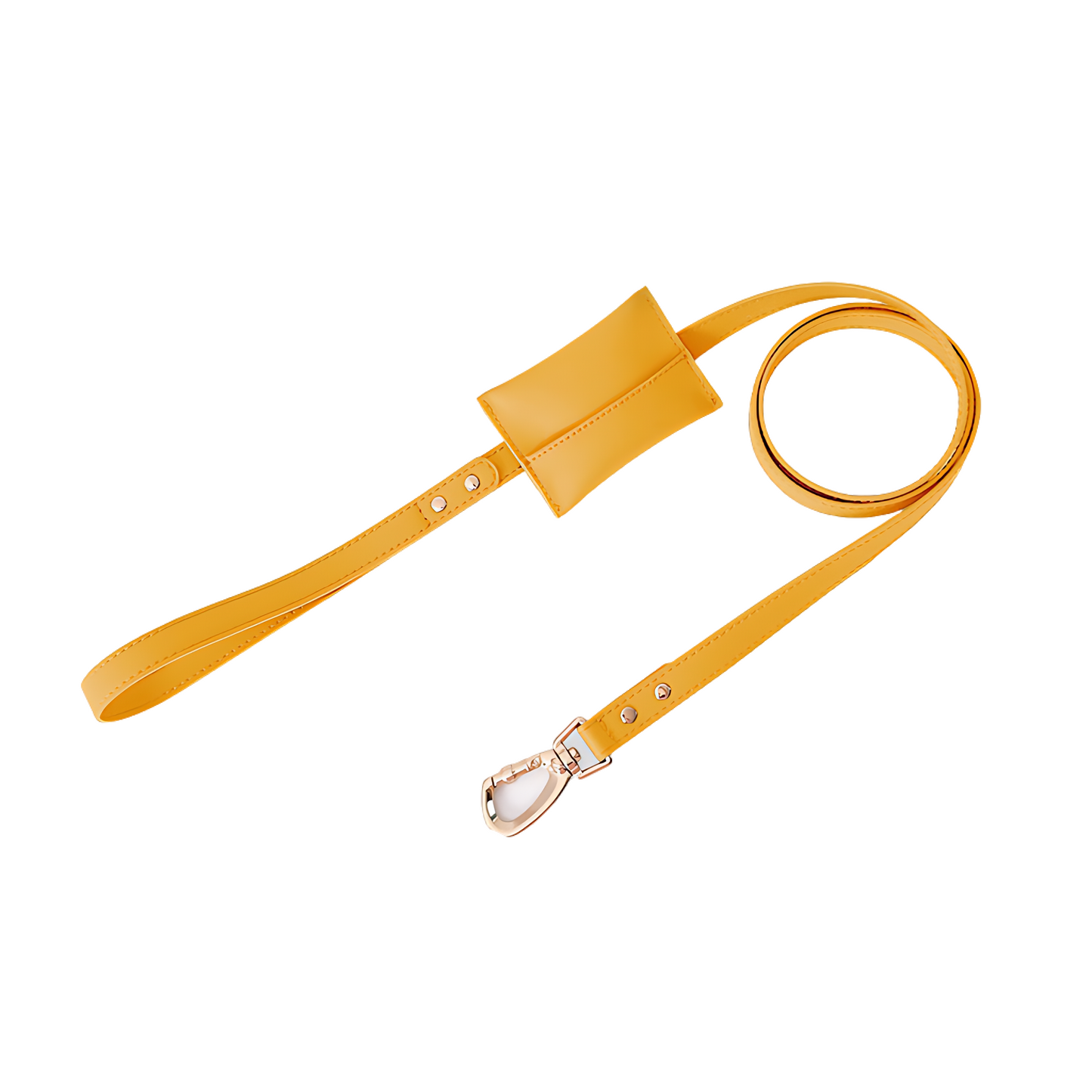 Medium Dog PU Leather Harness & Leash Set (Fits Chest 37-62cm)(Sunshine Day Yellow)