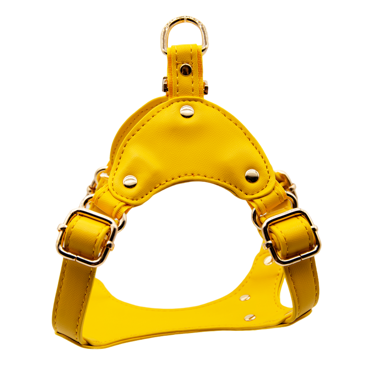 Medium Dog PU Leather Harness & Leash Set (Fits Chest 37-62cm)(Sunshine Day Yellow)