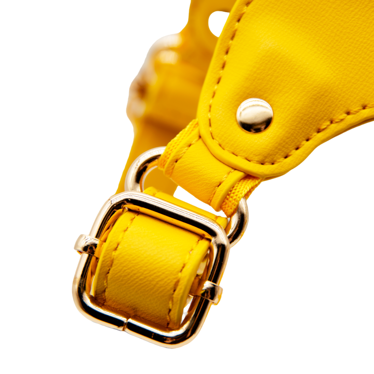 Medium Dog PU Leather Harness & Leash Set (Fits Chest 37-62cm)(Sunshine Day Yellow)