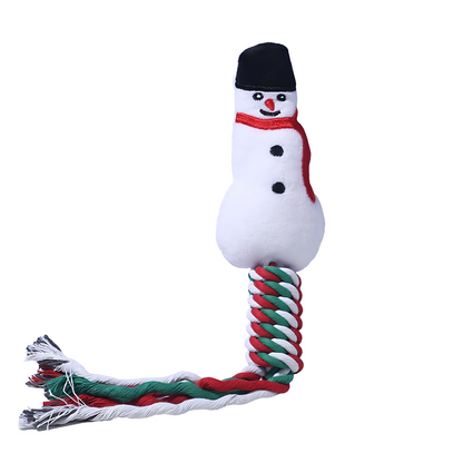Knot Rope Tug Dog Toy, Christmas Collection(Snowman)
