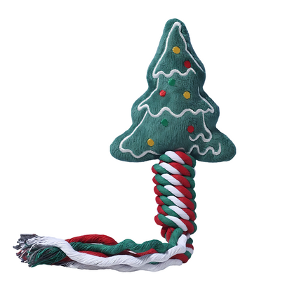 Knot Rope Tug Dog Toy, Christmas Collection(Christmas Tree)