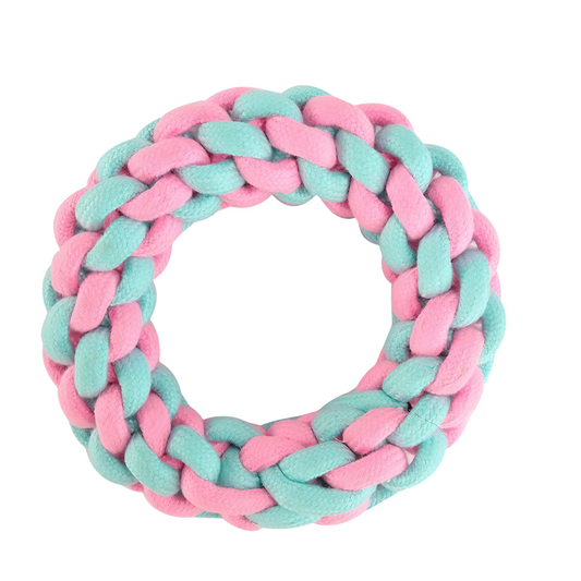 Knot Rope Dog Toy, Baby Pink and Blue Collection(Ring)