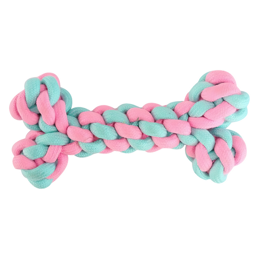 Knot Rope Dog Toy, Baby Pink and Blue Collection(Bone)