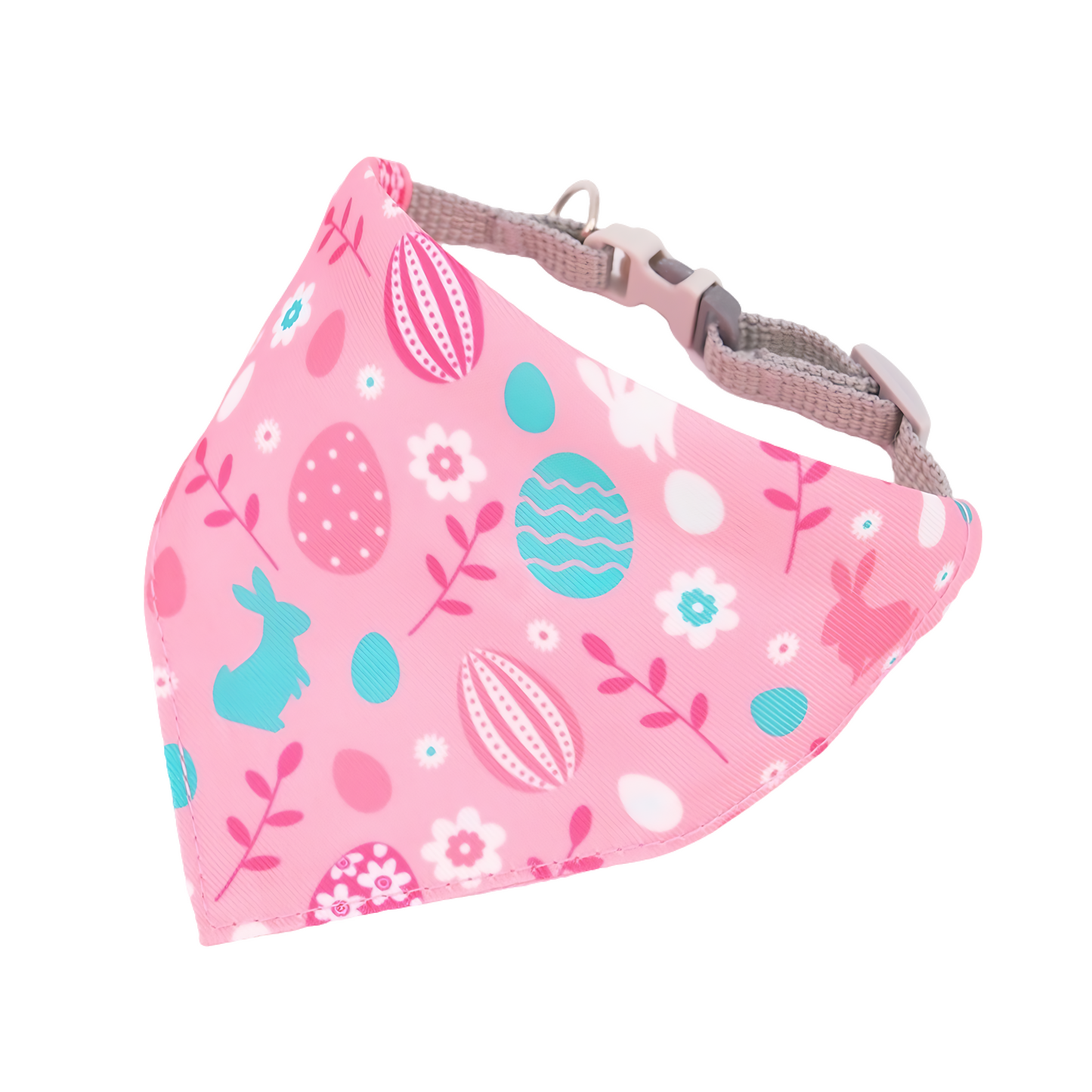 Dog bandana and collar set (Pink Egg)