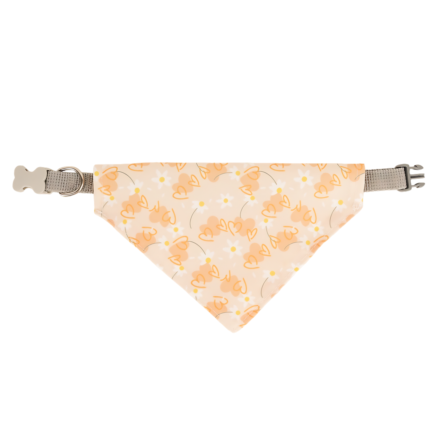 Dog bandana and collar set(Yellow Heart)
