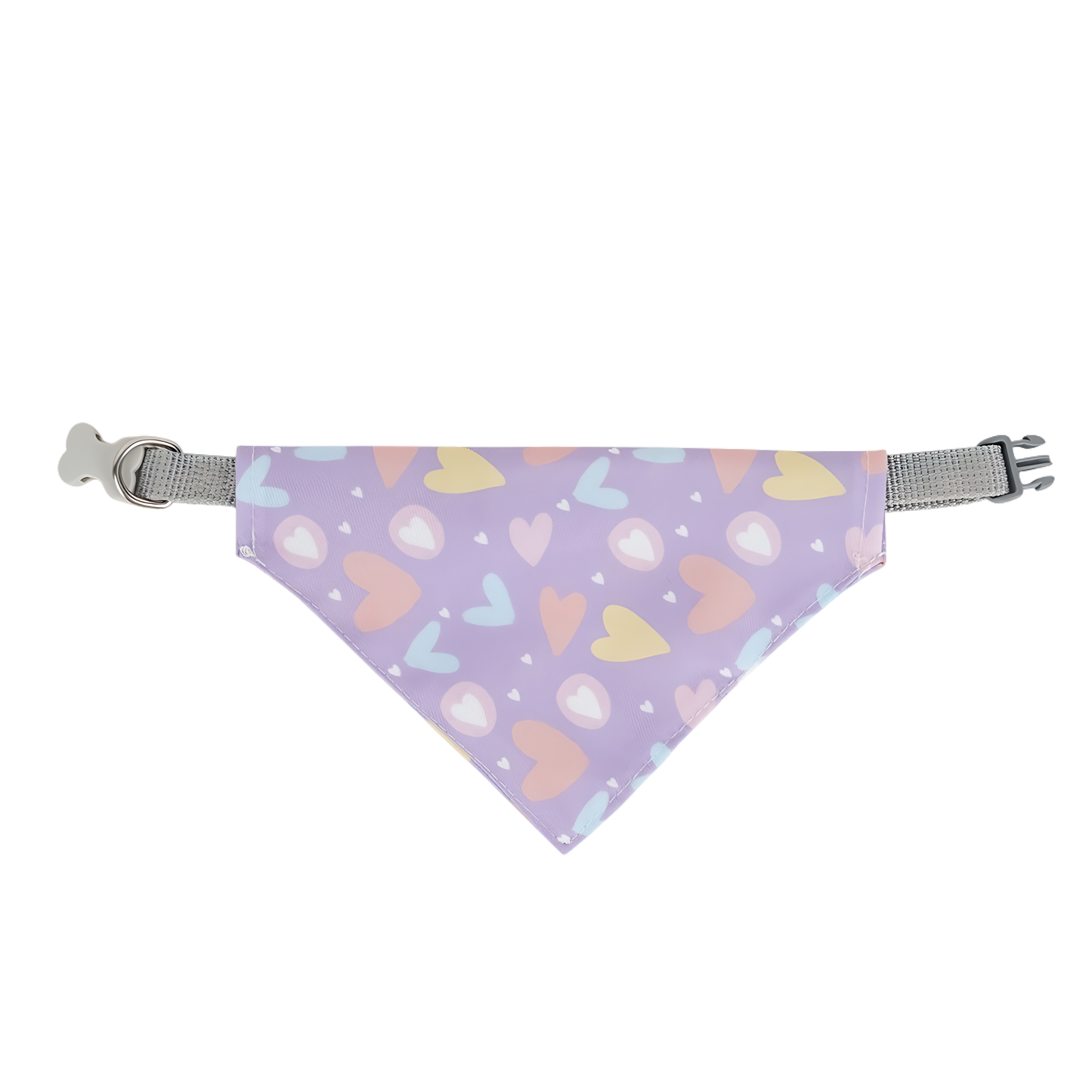 Dog bandana and collar set(Purple Heart)