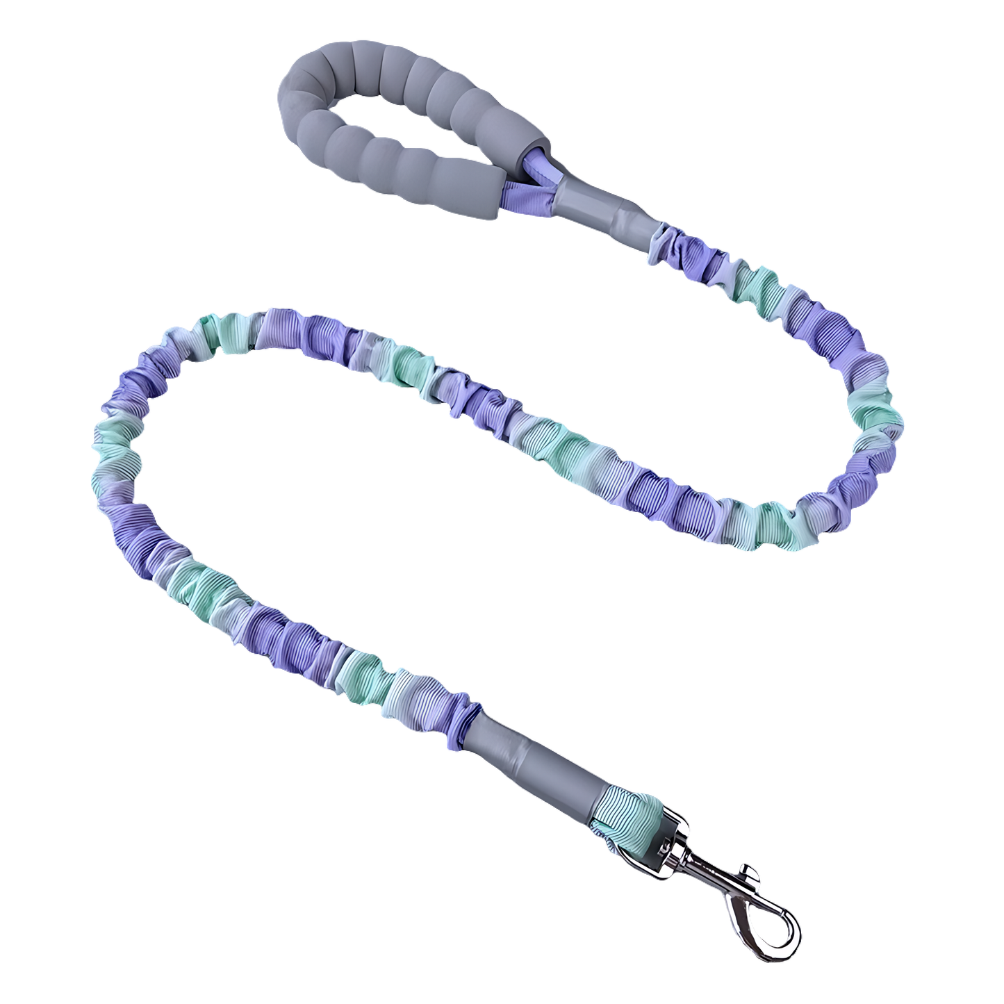 Ombré Color Shock-Absorbing Dog Leash with Padded Handle(Violet-Green Ombré)