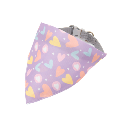 Dog bandana and collar set(Purple Heart)