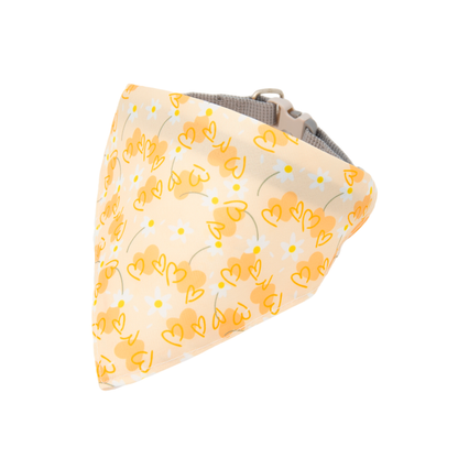 Dog bandana and collar set(Yellow Heart)