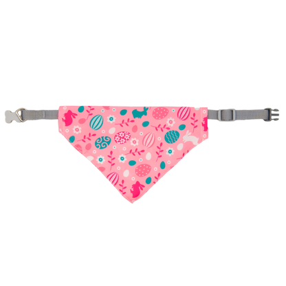 Dog bandana and collar set (Pink Egg)