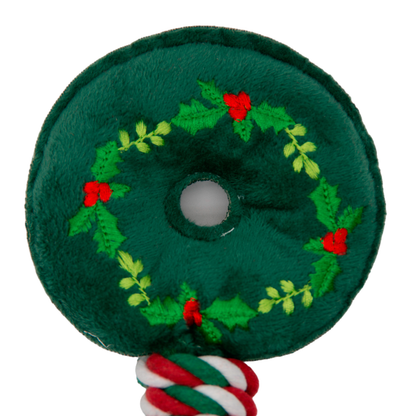 Knot Rope Tug Dog Toy, Christmas Collection(Green Ring)