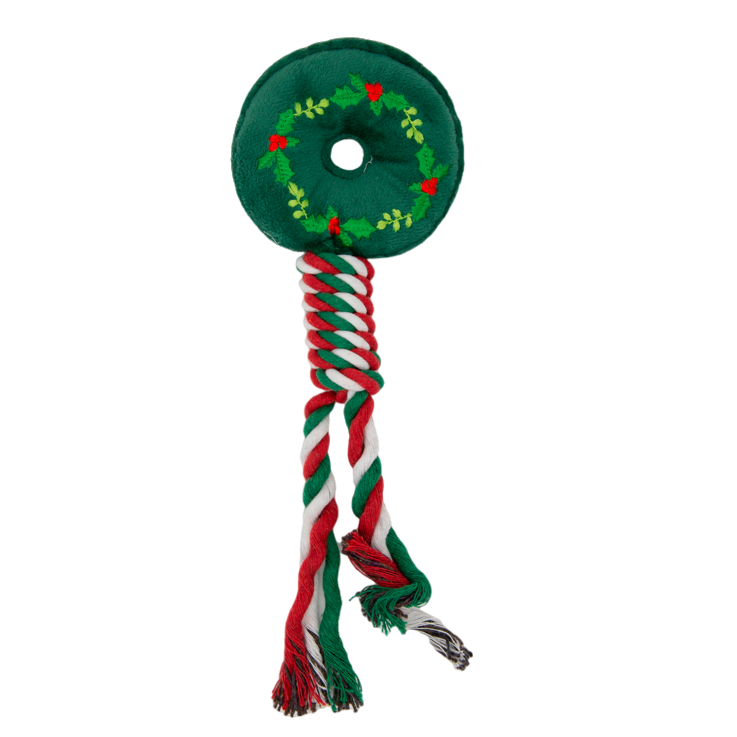 Knot Rope Tug Dog Toy, Christmas Collection(Green Ring)