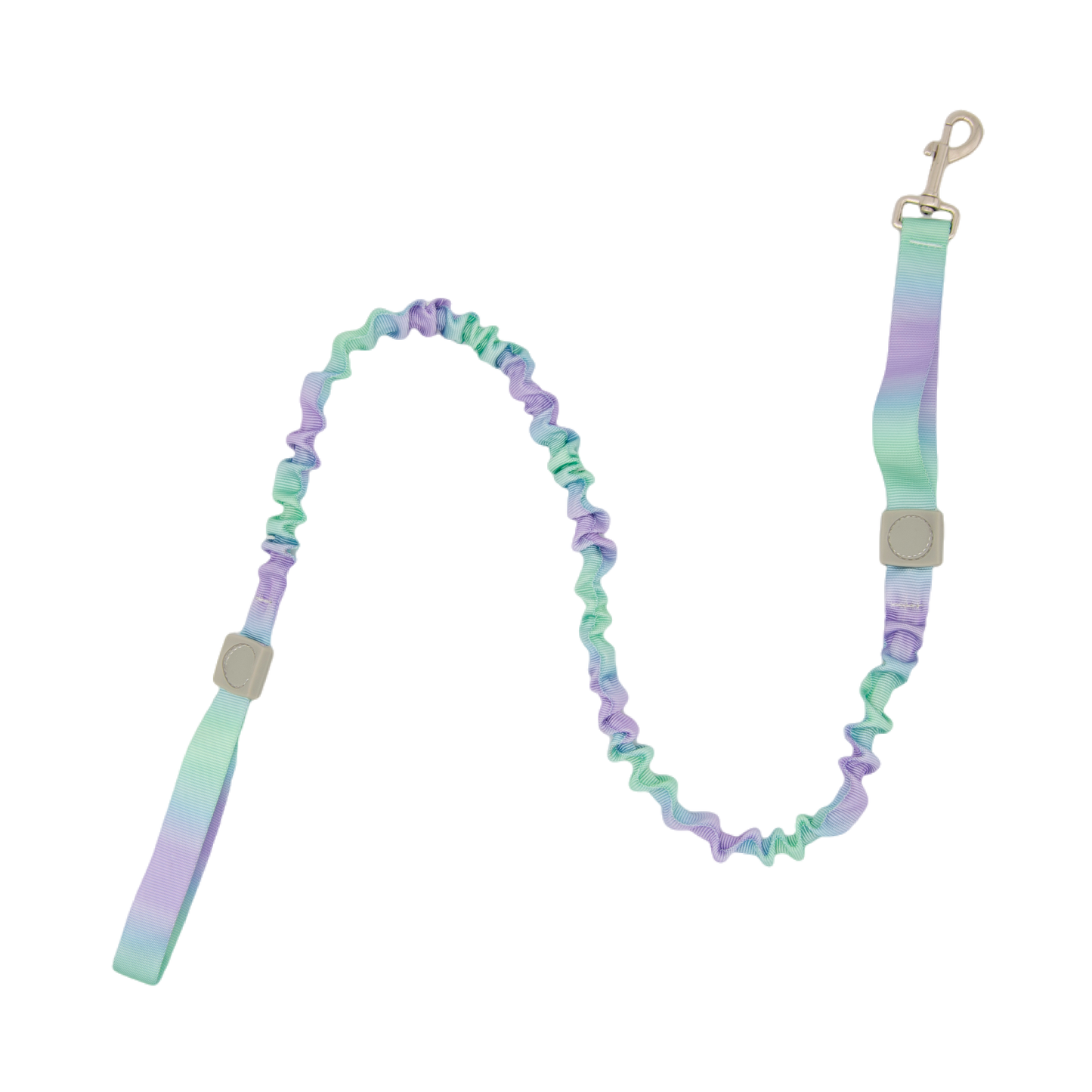 Dual Handles Bungee Dog Leash, Ombré Color (Violet-Green Ombré)