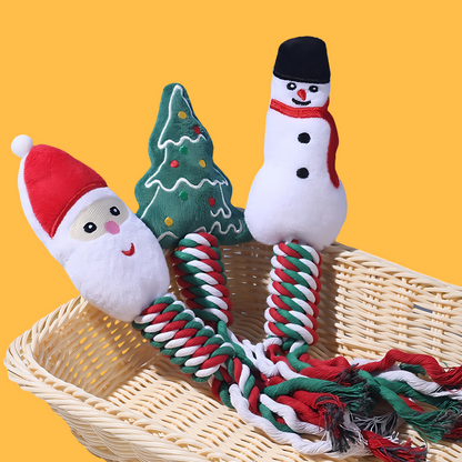 Knot Rope Tug Dog Toy, Christmas Collection(Snowman)