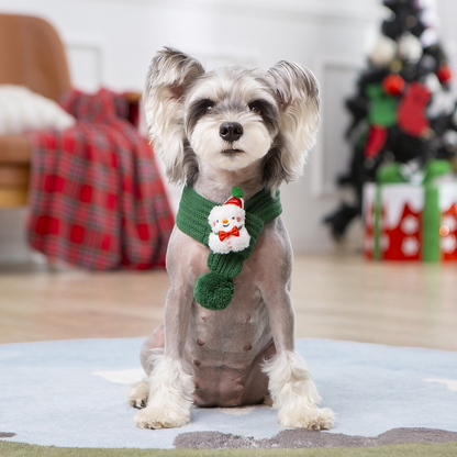 Cozy Christmas Scarf for Pets (Snowman)