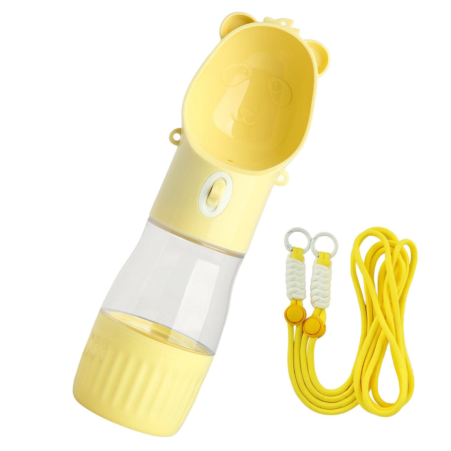 Portable Leak Proof Dog Water Bottle with Food Container(Yellow)