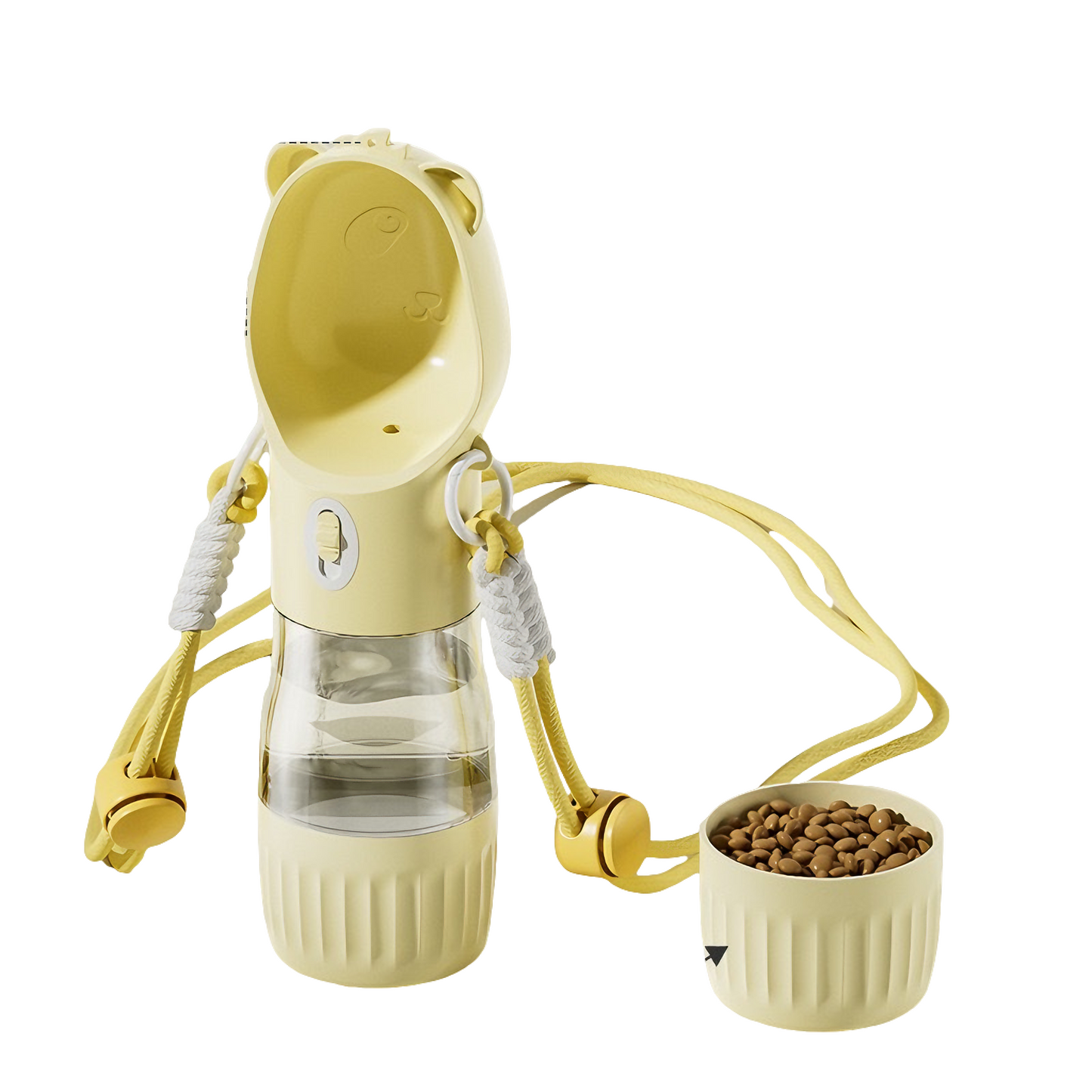 Portable Leak Proof Dog Water Bottle with Food Container(Yellow)