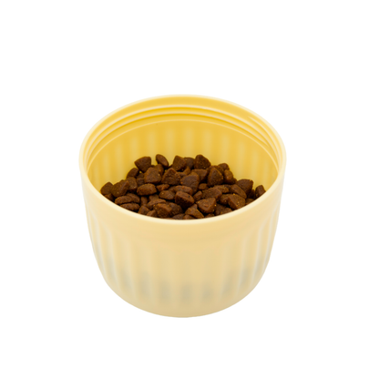 Portable Leak Proof Dog Water Bottle with Food Container(Yellow)