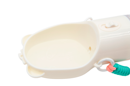 Portable Leak Proof Dog Water Bottle with Food Container(White)