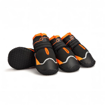 Winter Waterproof Anti-Slip Dog Boots – Warm, Durable & Escape-Proof(Black-Orange)