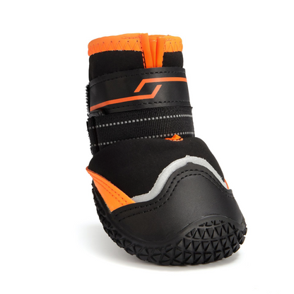 Winter Waterproof Anti-Slip Dog Boots – Warm, Durable & Escape-Proof(Black-Orange)