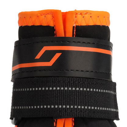 Winter Waterproof Anti-Slip Dog Boots – Warm, Durable & Escape-Proof(Black-Orange)