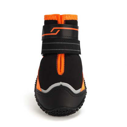 Winter Waterproof Anti-Slip Dog Boots – Warm, Durable & Escape-Proof(Black-Orange)