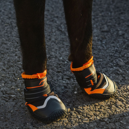 Winter Waterproof Anti-Slip Dog Boots – Warm, Durable & Escape-Proof(Black-Orange)