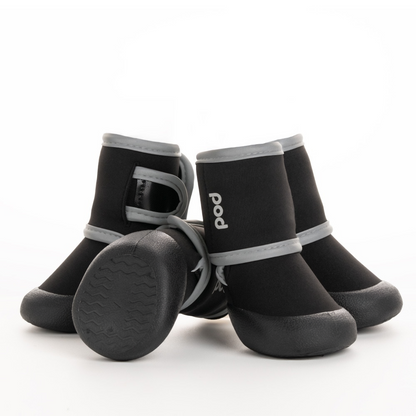All-Weather Protective Dog Shoes — Waterproof, Slip-Resistant & Reflective(Matte Black)