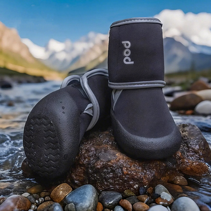 All-Weather Protective Dog Shoes — Waterproof, Slip-Resistant & Reflective(Matte Black)