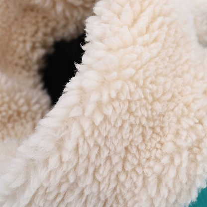 Winter Warmth & Windproof Dog Coat — Plush, Harness-Integrated & Easy Wear (Beige)