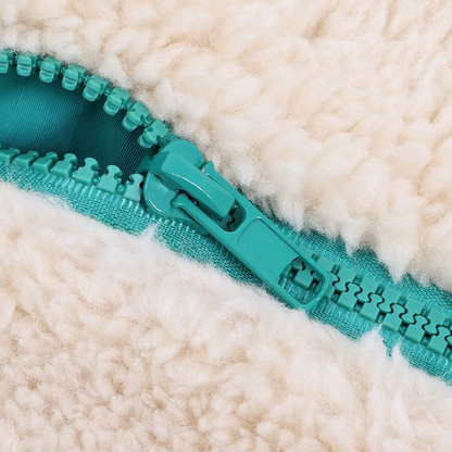 Winter Warmth & Windproof Dog Coat — Plush, Harness-Integrated & Easy Wear (Beige)