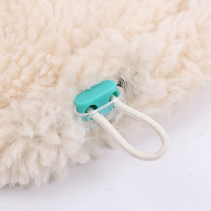 Winter Warmth & Windproof Dog Coat — Plush, Harness-Integrated & Easy Wear (Beige)