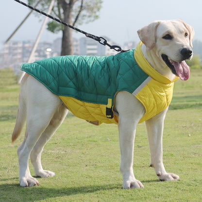 Quilted Warmth & Reflective Dog Coat — Lightweight, Secure & Adjustable (Yellow-Green)