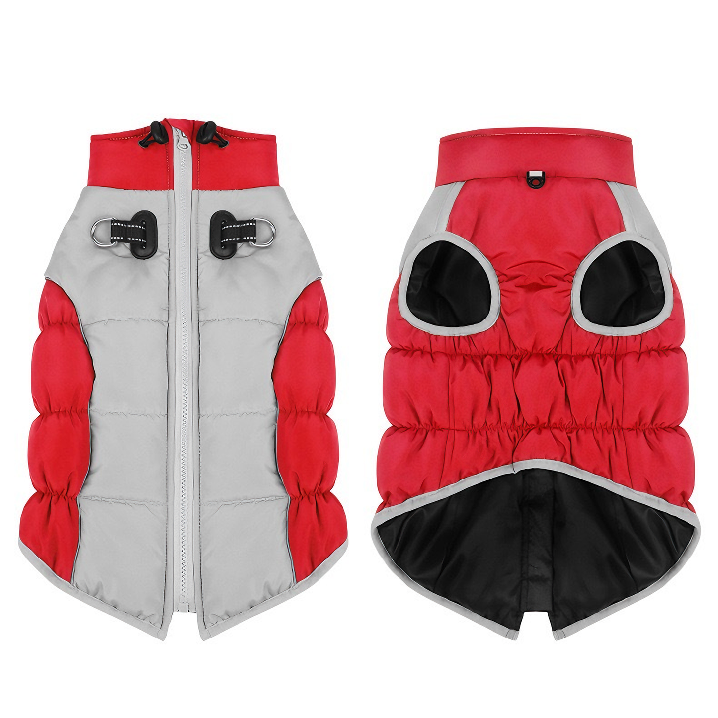 All-Weather Protective Dog Coat — Waterproof, Windproof & Reflective (Red)