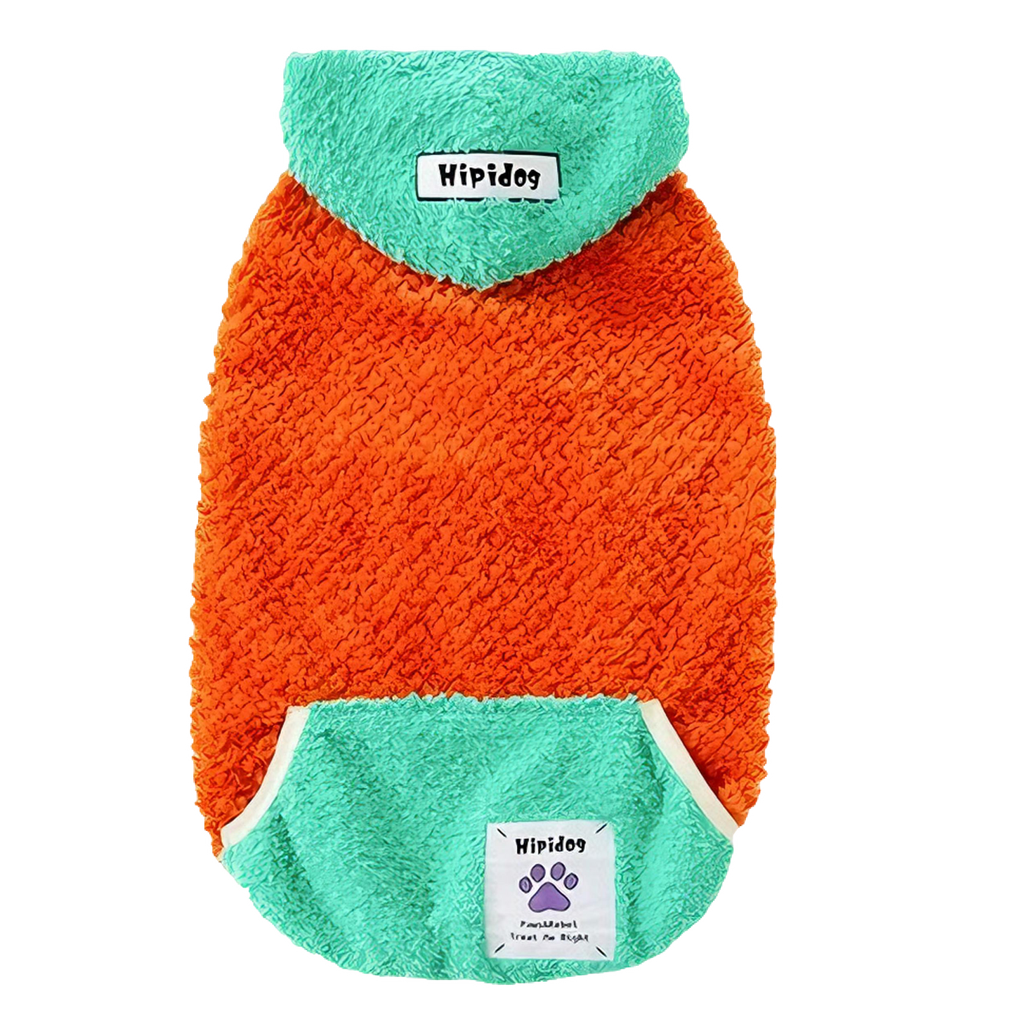 Autumn-Winter Plush Sweater for Large Dogs — Cozy, Stylish & Functional (Dello Hood Orange)