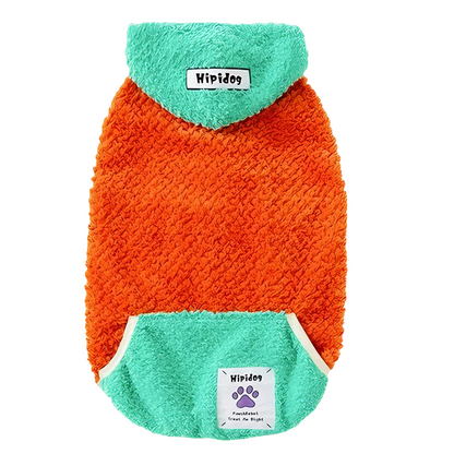 Autumn-Winter Plush Sweater for Large Dogs — Cozy, Stylish & Functional (Dello Hood Orange)