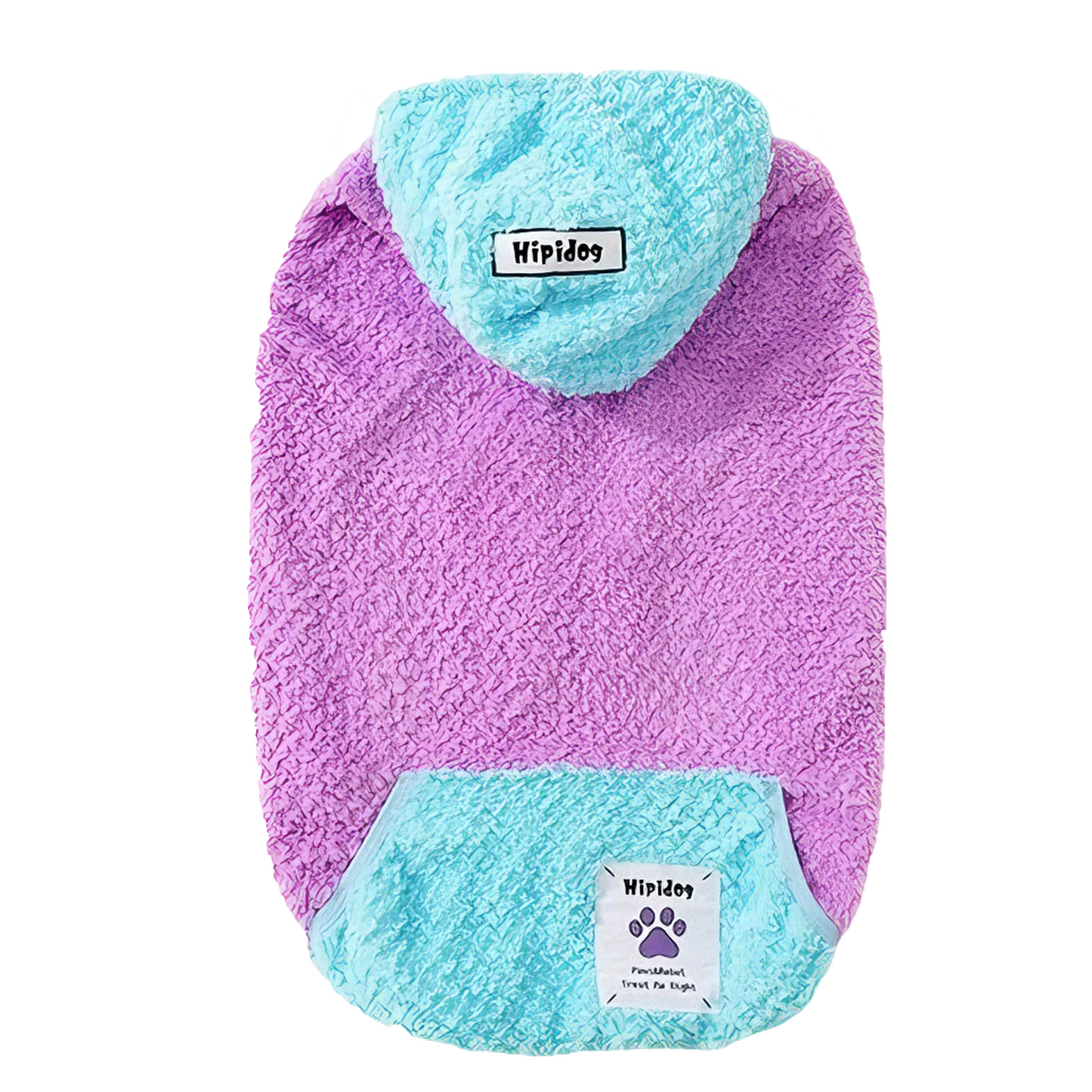 Autumn-Winter Plush Sweater for Large Dogs — Cozy, Stylish & Functional (Seren Hood Purple)