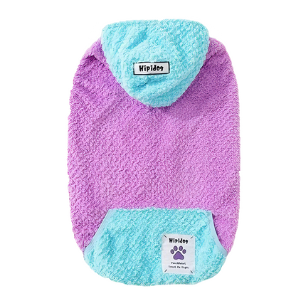 Autumn-Winter Plush Sweater for Large Dogs — Cozy, Stylish & Functional (Seren Hood Purple)