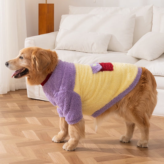 Autumn-Winter Plush Sweater for Large Dogs — Cozy, Stylish & Functional (Bondi Purple)