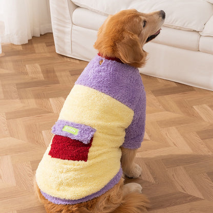 Autumn-Winter Plush Sweater for Large Dogs — Cozy, Stylish & Functional (Bondi Purple)