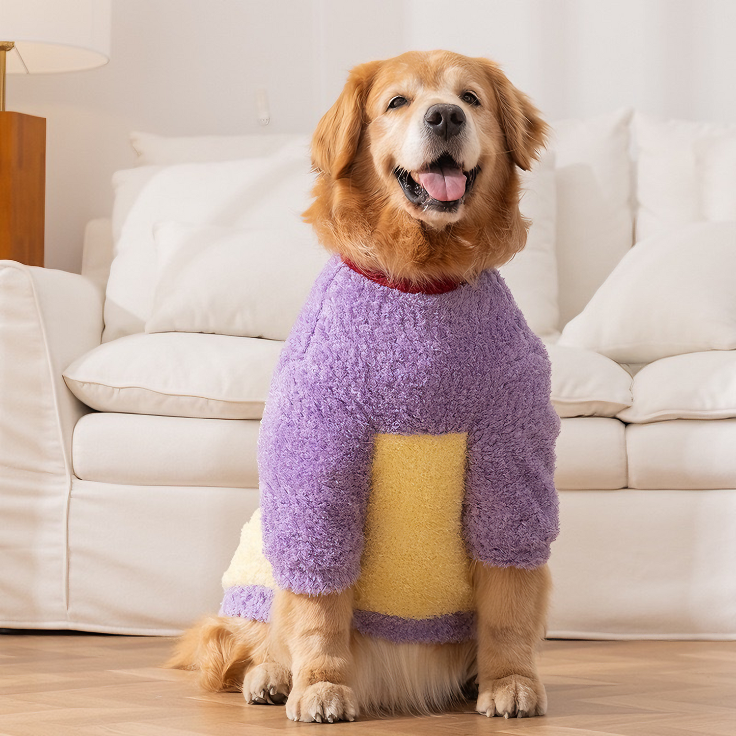 Autumn-Winter Plush Sweater for Large Dogs — Cozy, Stylish & Functional (Bondi Purple)