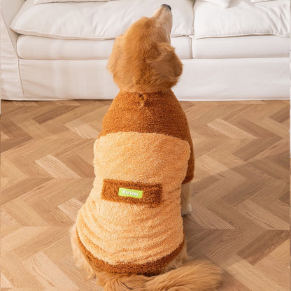 Autumn-Winter Plush Sweater for Large Dogs — Cozy, Stylish & Functional (Lomi Brown)