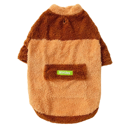 Autumn-Winter Plush Sweater for Large Dogs — Cozy, Stylish & Functional (Lomi Brown)